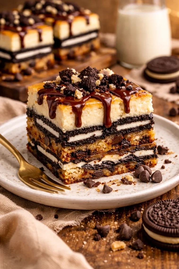 Schlampige Käsekuchenriegel auf einem Teller, ideal für süße Naschereien.