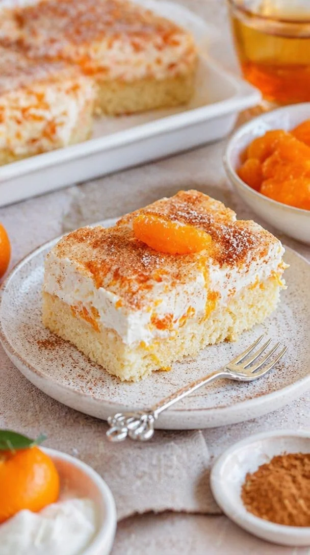 Schmandkuchen vom Blech, saftiger Kuchen mit Schmand und Früchten