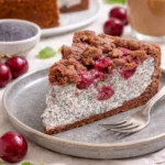 Schoko-Mohn-Kirsch-Streuselkuchen mit leckeren Streuseln