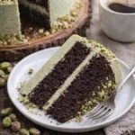 Schokoladen-Pistazienkuchen mit saftiger Schokolade und knusprigen Pistazien