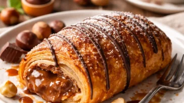 Toffifee Blätterteig Snacks auf einem Teller