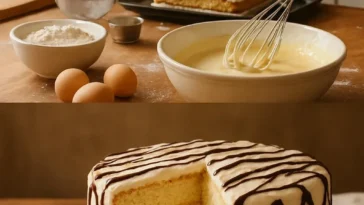 Ukrainischer Feiertagskuchen mit dekorativer Verzierung und frischen Zutaten