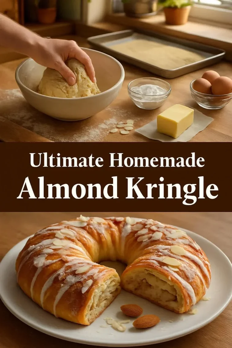 Hausgemachtes Mandel-Kringle mit Mandeln und köstlicher Füllung