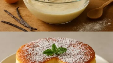 Leckeres und weiches Vanille-Dessert im Schälchen serviert