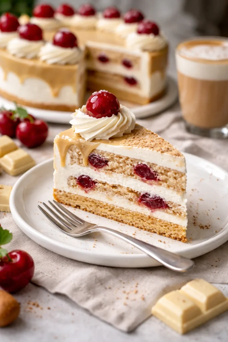 Weiße Bueno Torte Rezept für 8 Personen mit Schokolade und Nougat