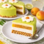Winterliche Apfel-Marzipan-Torte mit Äpfeln und Marzipan garniert