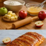 Leckere Wisconsin Apfel Kringle mit frischen Äpfeln und butterartigem Teig.