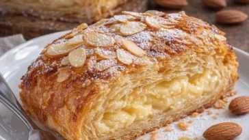 Zarte süße Mandelpaste in einem Glas für köstliche Desserts