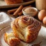 Leckere Zimtzucker-Cruffins mit Zimt und Zucker, frisch gebacken und aromatisch.