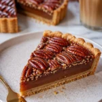 Leckere Pecan Pie Riegel auf einem Teller serviert