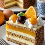 Blonder Engel-Torte mit 7 Schichten in appetitlicher Präsentation