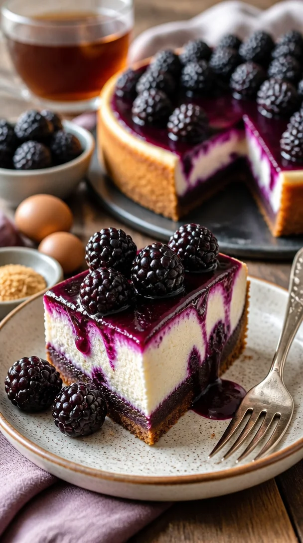 Jetzt probieren: Ein köstlicher Brombeerkäsekuchen mit frischen Brombeeren