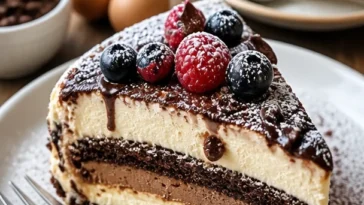 Leckerer Cappuccino Torte mit Schokoladenglasur und Kaffeearoma
