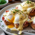 Eier Benedict Auflauf mit knackigen Zutaten und cremiger Sauce