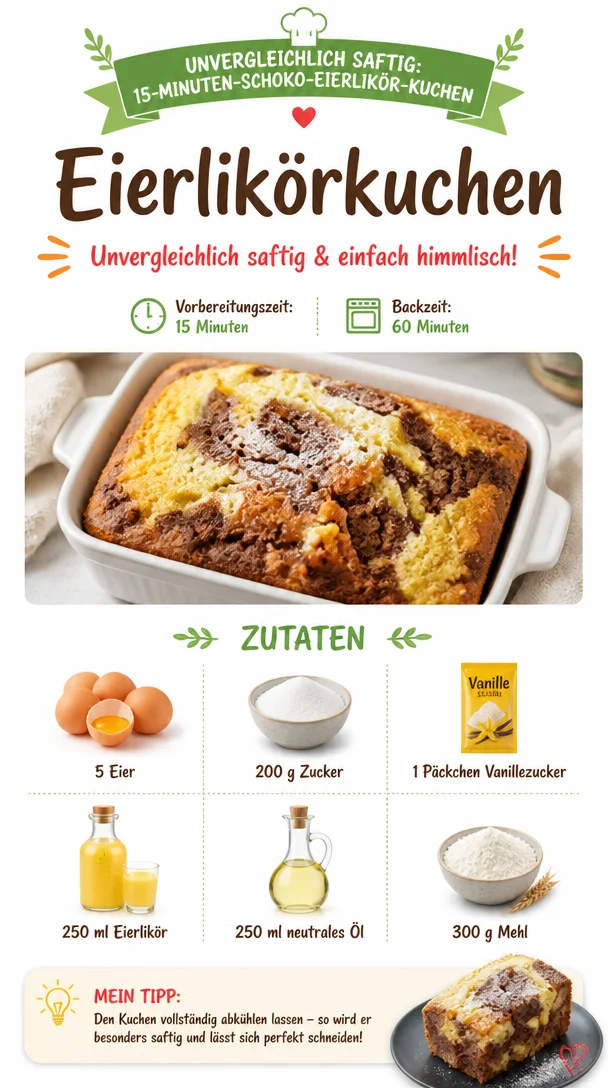 Leckerer Eierlikörkuchen auf einem Teller serviert