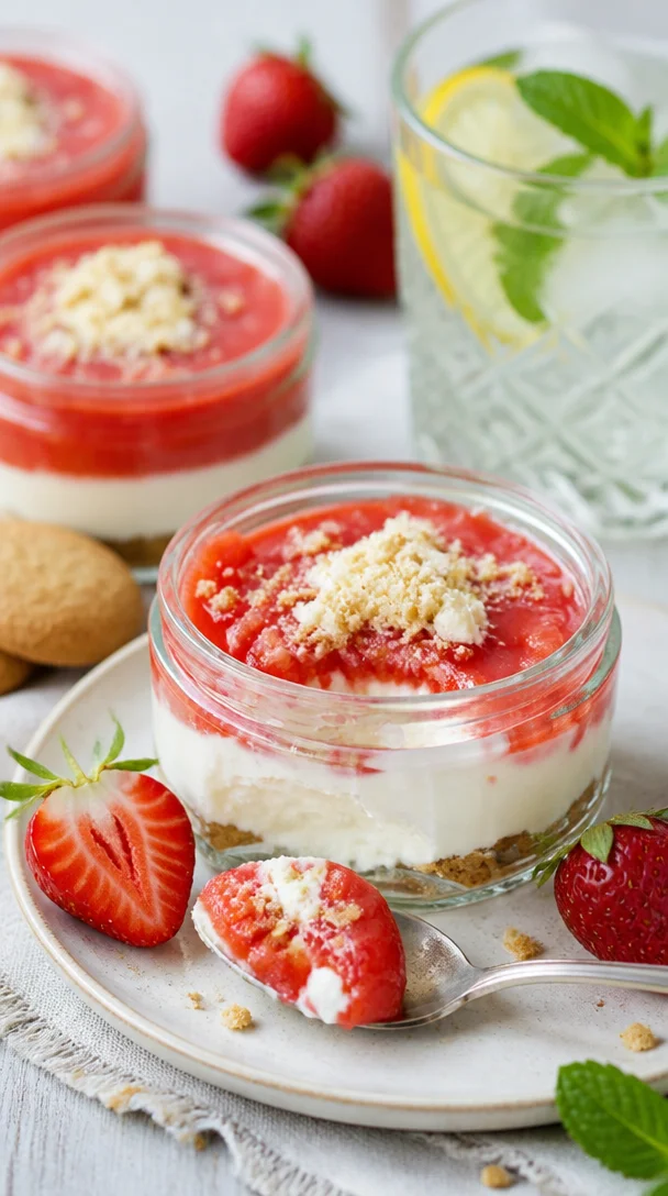 Erdbeer-Cheesecake im Glas - schnelles und leckeres Dessert