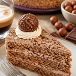 Ferrero Rocher Torte mit Schokolade und Haselnüssen, ein köstliches Dessert.