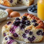 Fluffiges Quark-Topfen-Blaubeerwolkenbrot mit frischen Blaubeeren