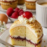 Leckere Frankfurter Kranz Cupcakes mit Buttercreme und Nüssen dekoriert
