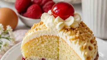 Leckere Frankfurter Kranz Cupcakes mit Buttercreme und Nüssen dekoriert