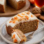 Frosted Karottenkuchen Bananenbrot auf einem Teller
