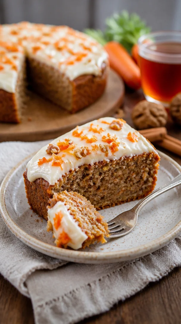 Frosted Karottenkuchen Bananenbrot auf einem Teller