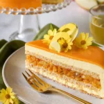 Herbstliche Obsttorte mit saisonalen Früchten auf einem schönen Tablett