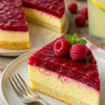 Himbeer-Schmandkuchen mit frischen Himbeeren und cremiger Füllung