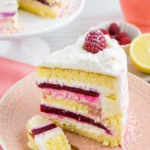 Himbeer-Zitronen Torte mit frischen Himbeeren und Zitronencreme