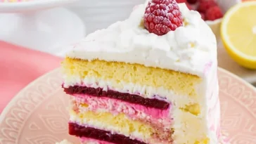 Himbeer-Zitronen Torte mit frischen Himbeeren und Zitronencreme