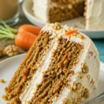 Veganer Karottenkuchen ohne Zucker auf einem Teller