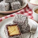 Leckere Kokos-Muffins auf einem Tisch präsentiert