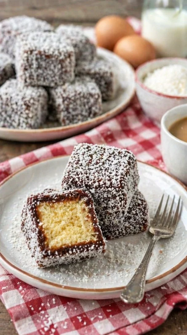 Leckere Kokos-Muffins auf einem Tisch präsentiert