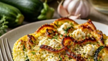 Leckerer Low Carb Zucchini Auflauf mit Feta aus frischen Zutaten