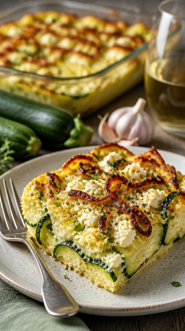 Leckerer Low Carb Zucchini Auflauf mit Feta aus frischen Zutaten