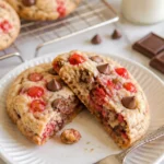 Maraschino-Kirschplätzchen auf einem Teller mit Kirschsauce