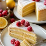Eine selbstgemachte Marzipantorte auf einem weißen Teller