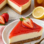 New Yorker Erdbeer Cheesecake mit frischen Erdbeeren und cremigem Käsebelag