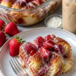 Erdbeer-Cream Cheese Cobbler mit frischen Erdbeeren und cremigem Käsebelag