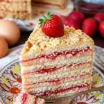 Köstliche Russische Torte Stöpka-Raströpka mit mehreren Schichten und Aromen.