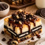 Schlampige Käsekuchenriegel frisch aus dem Ofen, lecker und einfach zubereitet.