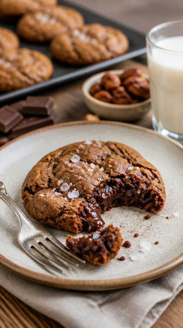 Leckere Schokoladen-Brownie-Kekse auf einem Teller