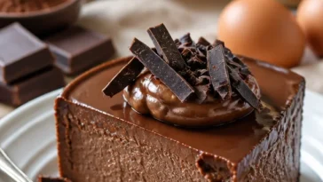 Schokoladen-Fudge-Trüffel-Käsekuchen mit cremiger Textur und leckerem Topping