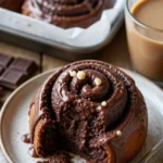 Leckere Schokoladen-Zimtrollen frisch gebacken