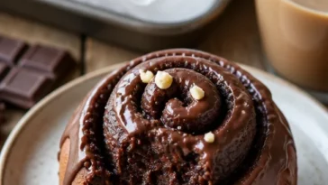 Leckere Schokoladen-Zimtrollen frisch gebacken