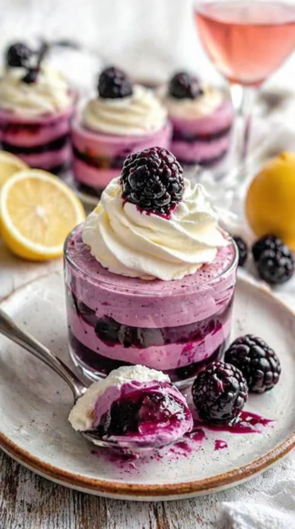 Leckeres Schwarze Johannisbeeren Schokoladen-Dessert auf einem weißen Teller