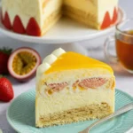 Solero Windbeutel Torte mit Sahne und Obst dekoriert