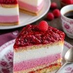 Sommerliche Himbeersahnetorte mit frischen Himbeeren und Sahne