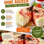 Leckere Spaghetti Eis Torte ohne Backen auf einem Teller serviert