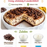 Stracciatella-Torte mit Schokolade und Sahne, ein köstliches Dessert